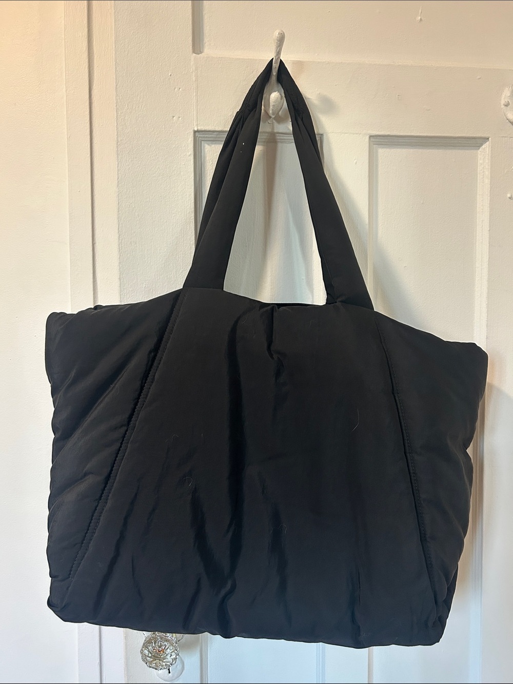 Black Quilted Tote Bag - Women's Everyday Shopper brand Simonβs